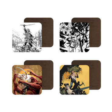 Howard Heroes Coaster Set: Fists, Blades & Magic