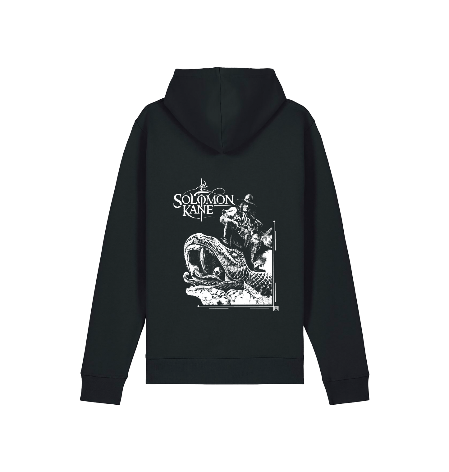 Black Printed Hoody Back