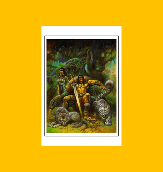 Conan - Shadow Throne Savage Sword of Conan Volume 7 Fine Art Print on Heroic Signatures yellow background