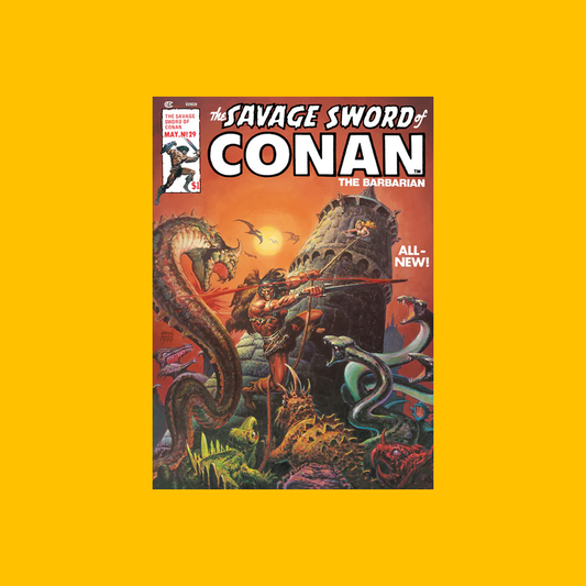 Conan - Tower of the Serpent Horde Poster on Heroic Signatures yellow background