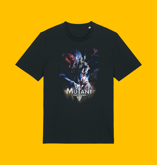 Mutant Chronicles - Dark Symmetry Rising T Shirt on Heroic Signatures yellow background