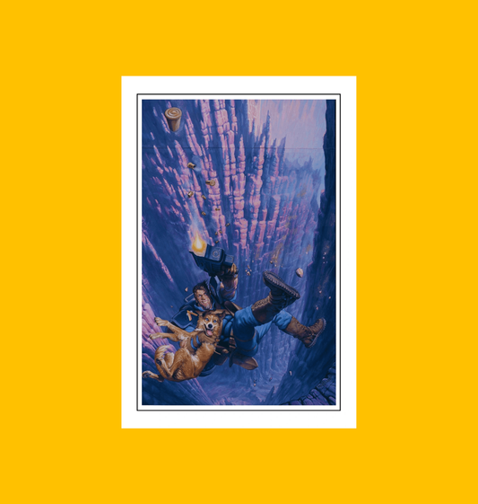 Mutant Chronicles - Mitch Hunter & Pride Freefall Fine Art Print on Heroic Signatures yellow background