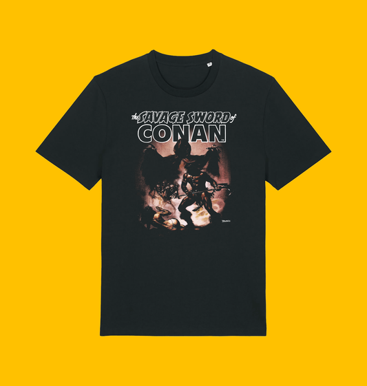 Conan - The Savage Sword of Conan Castle Crimson T Shirt on Heroic Signatures yellow background