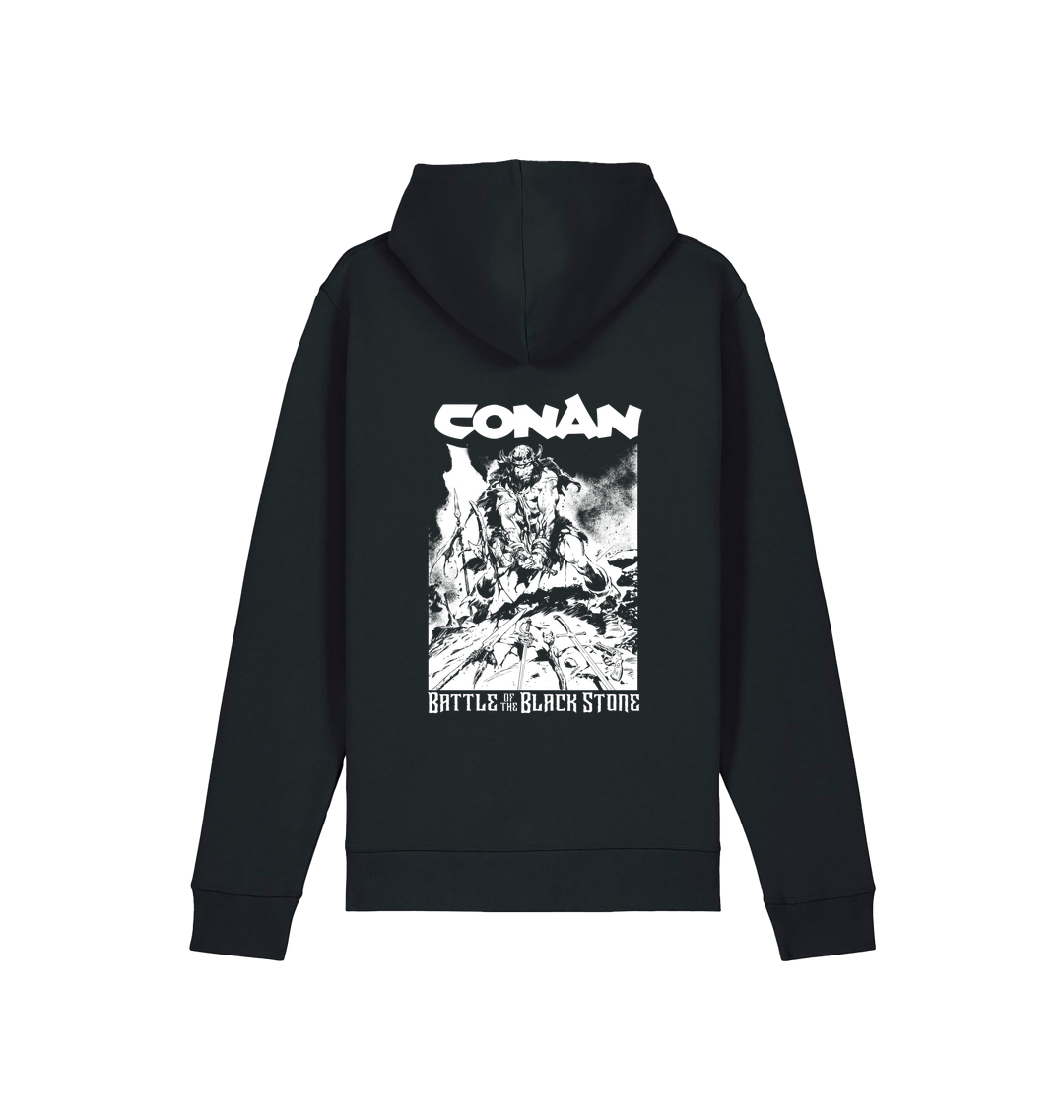 Black Printed Hoody Back