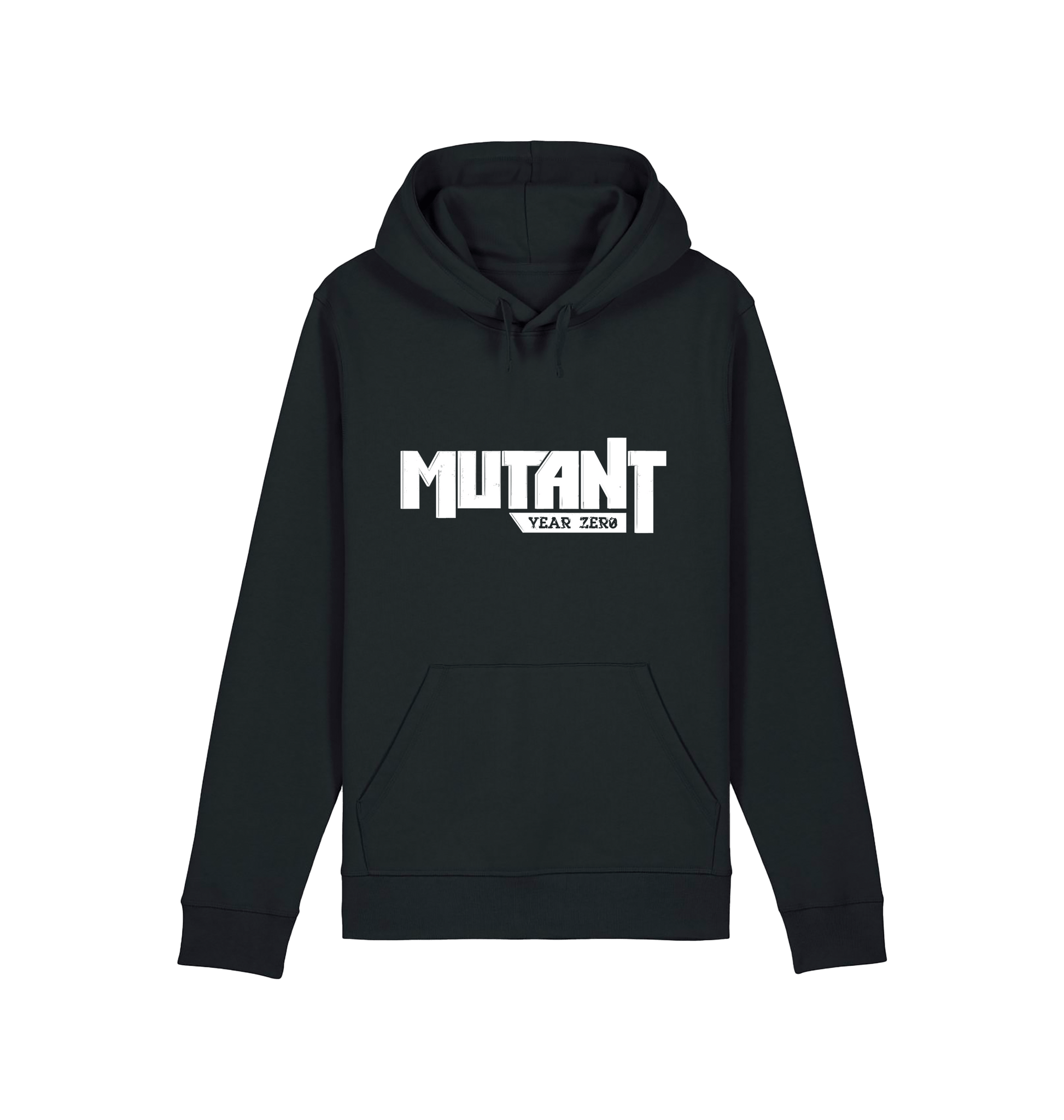Black Printed Hoody Front