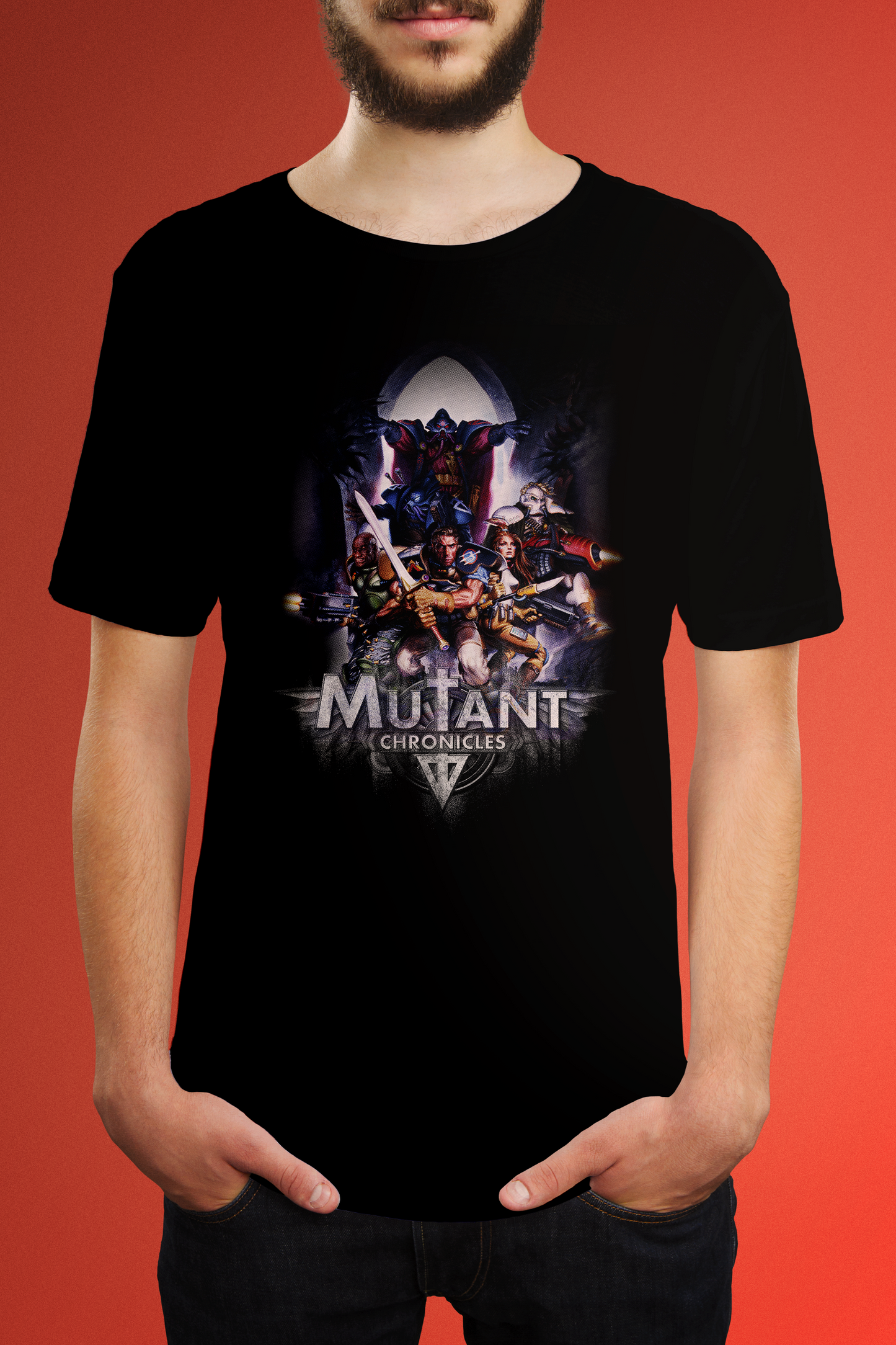 Mutant Chronicles - Heroes of the Apocalypse T Shirt front mock up