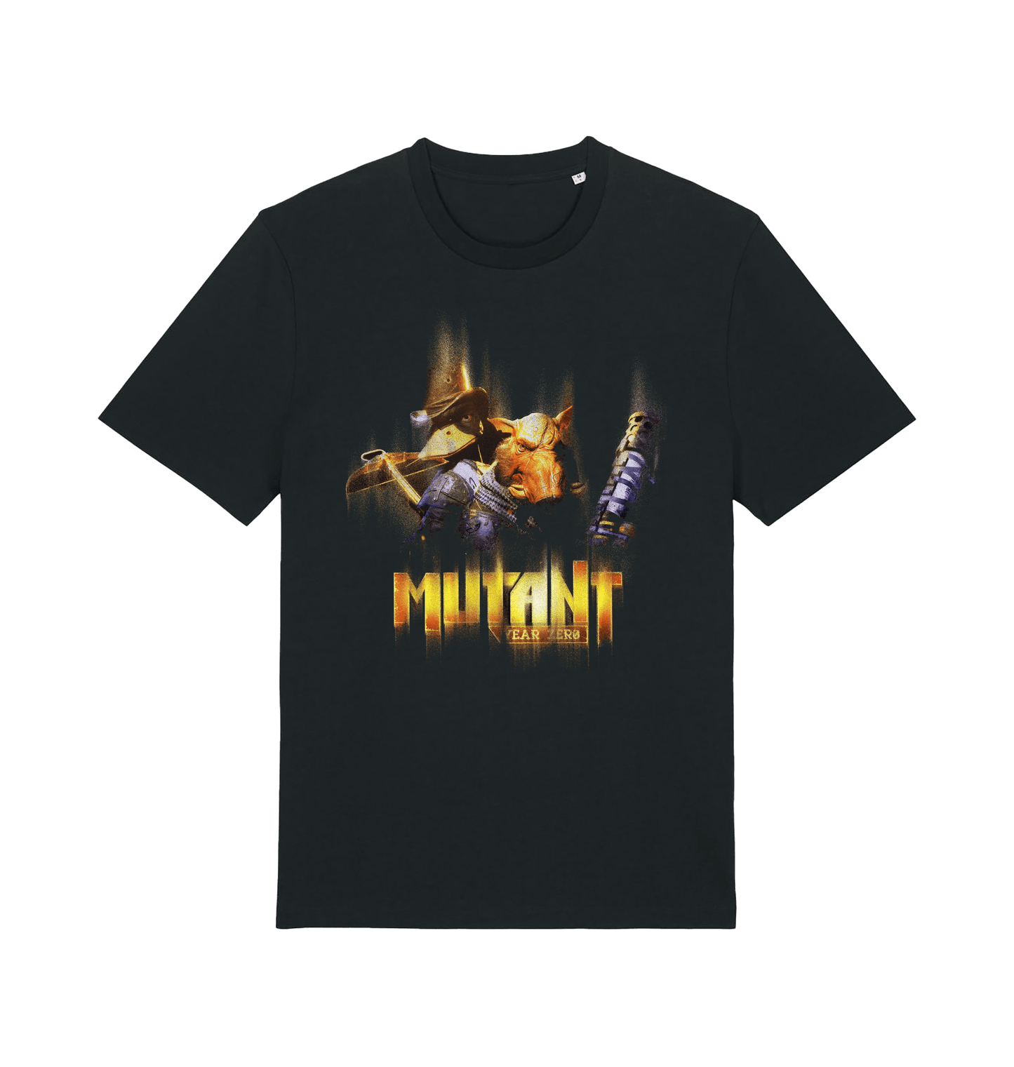 Black Printed T-shirt Front