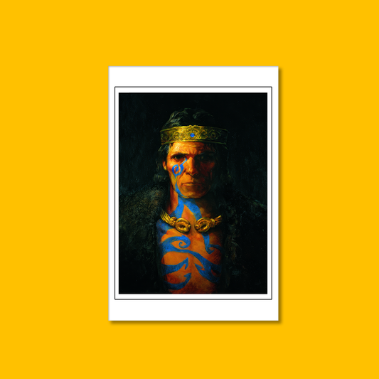 Bran Mak Morn: Portrait of the Last King - Fine Art Print on Heroic Signatures yellow background