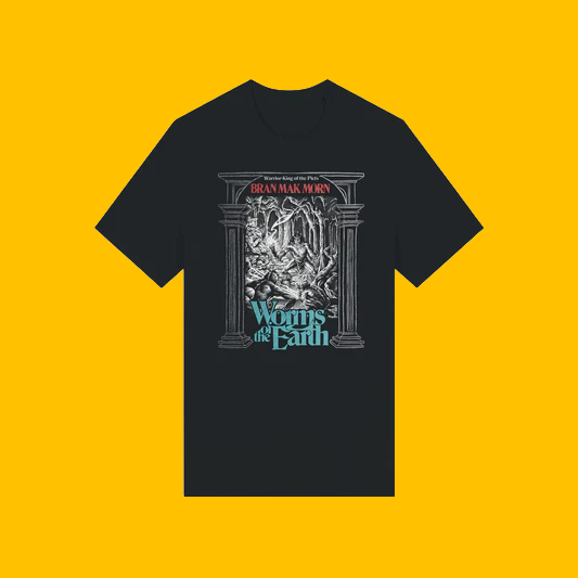 Bran Mak Morn:Warrior-King T-Shirt on Heroic Signatures yellow background