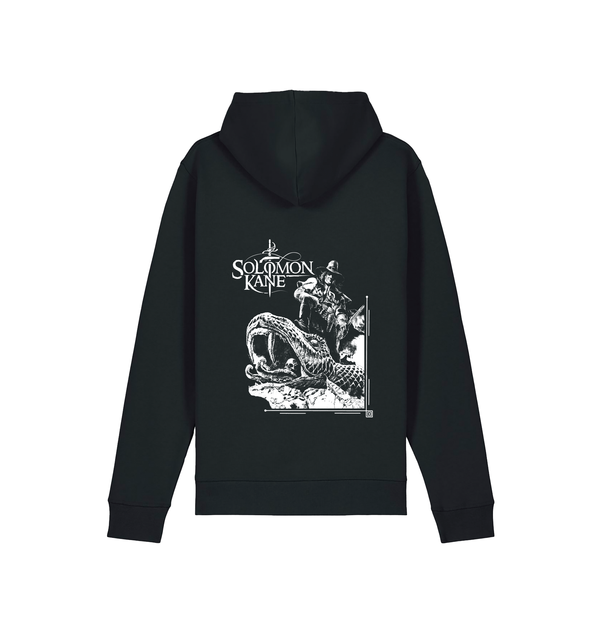 Black Printed Hoody Back
