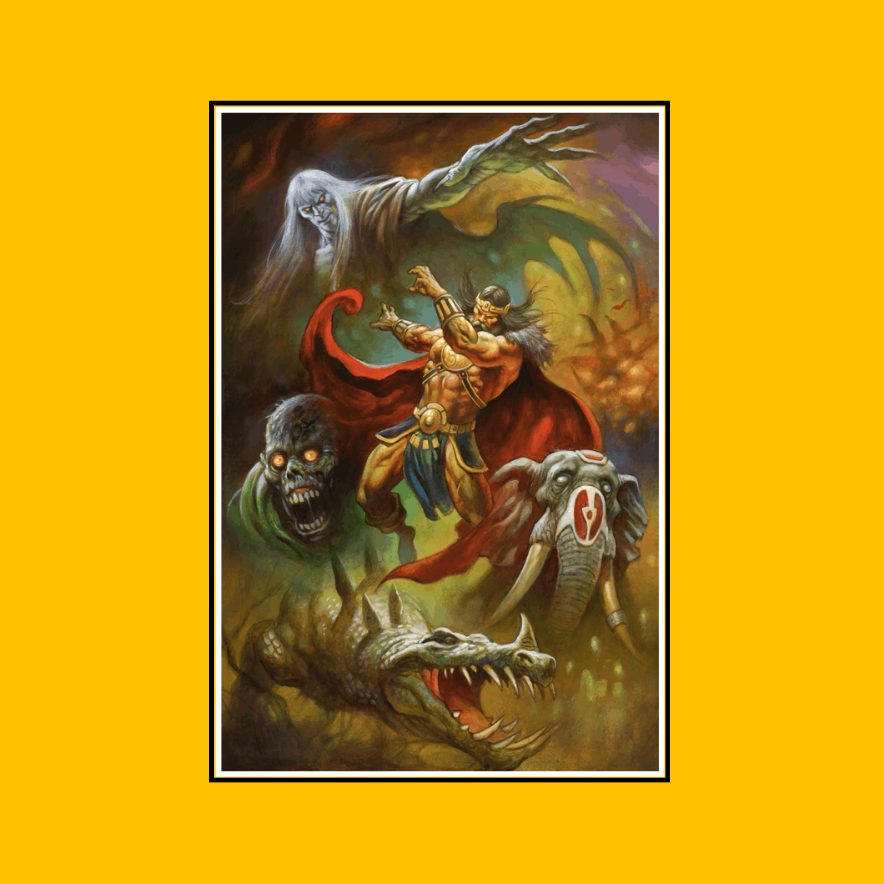 Conan - A Challenge of Ages Poster on Heroic Signatures yellow background