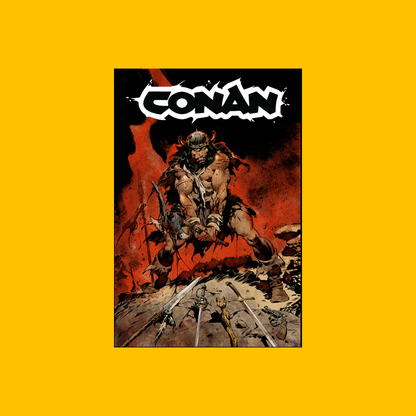 Conan - Battle of the Black Stone Poster on Heroic Signatures yellow background