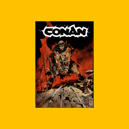 Conan - Battle of the Black Stone Poster on Heroic Signatures yellow background