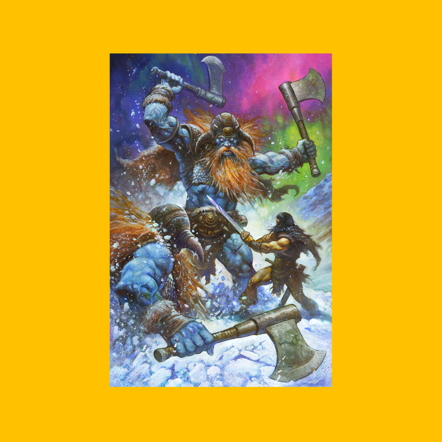 Conan - Echos of Frozen Fury Poster on Heroic Signatures yellow background