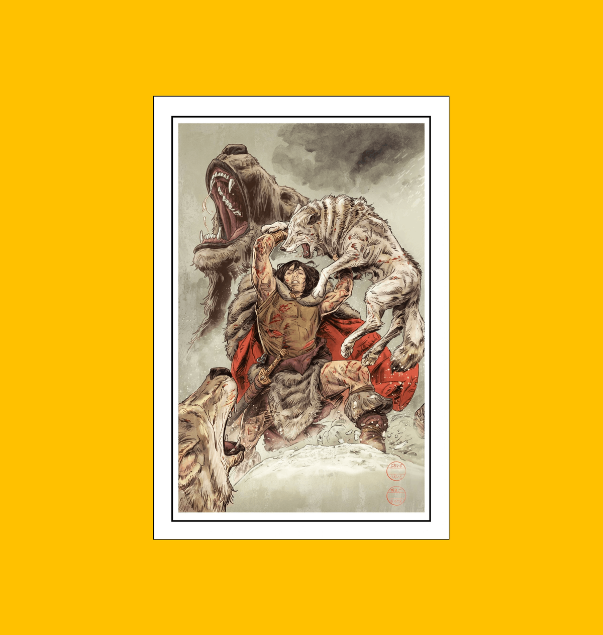 Conan - Frozen Faith Fine Art Print on Heroic Signatures yellow background