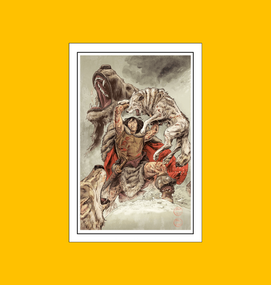 Conan - Frozen Faith Fine Art Print on Heroic Signatures yellow background