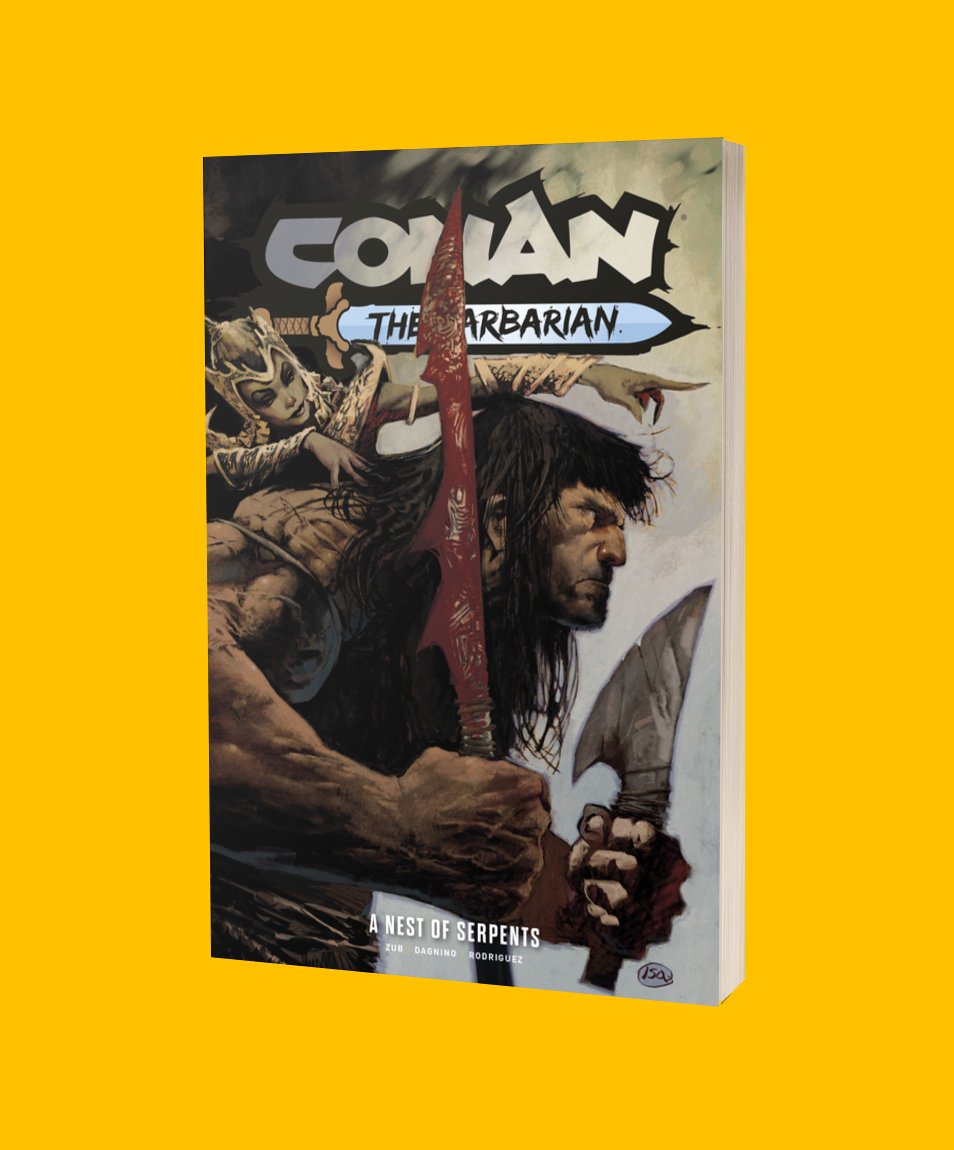 Conan - EXCLUSIVE Conan the Barbarian Vol. 6 : A Nest Of Serpents (Includes Free Art Print) on Heroic Signatures yellow background