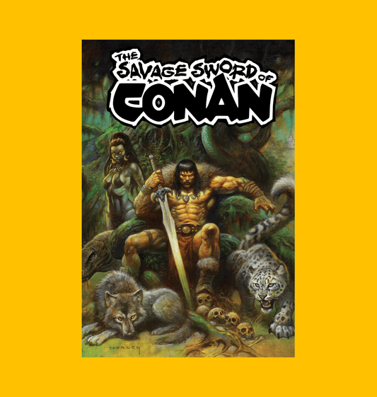Conan - Jungle Throne of Beasts Poster on Heroic Signatures yellow background