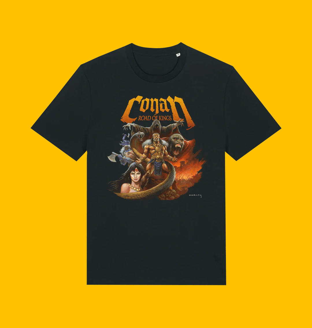 Conan - Road of Kings - Color T-Shirt on Heroic Signatures yellow background