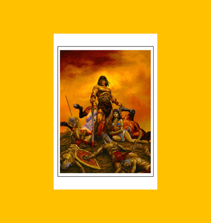 Conan - Savage Sword Volume 1 Fine Art Print on Heroic Signatures yellow background