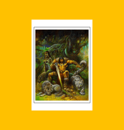 Conan - Shadow Throne Savage Sword of Conan Volume 7 Fine Art Print on Heroic Signatures yellow background