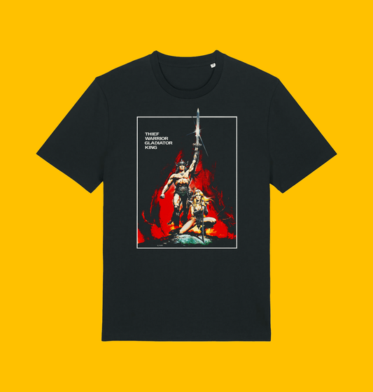 Conan The Barbarian 1982 Movie T Shirt on Heroic Signatures yellow background