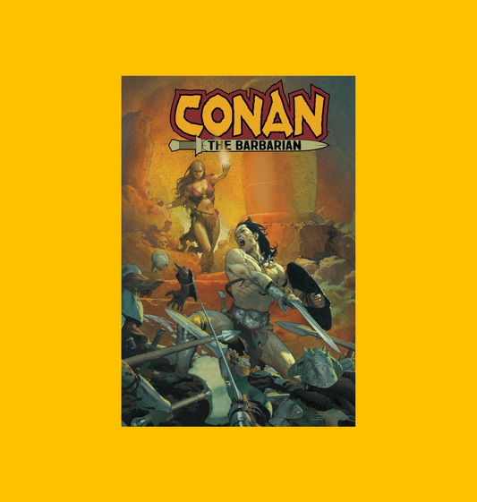 Conan - The Barbarian Red Nails Poster on Heroic Signatures yellow background