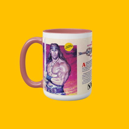 Conan -  The Destroyer VHS Cover Mug on Heroic Signatures yellow background