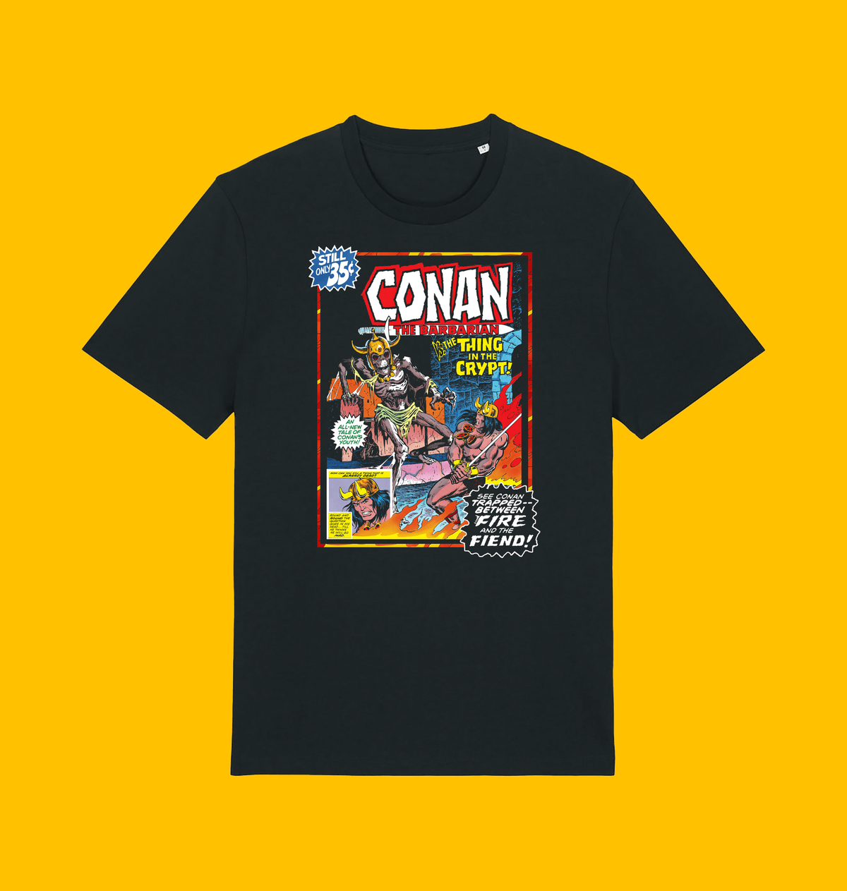 Conan Thing From the Crypt T Shirt on Heroic Signatures yellow background
