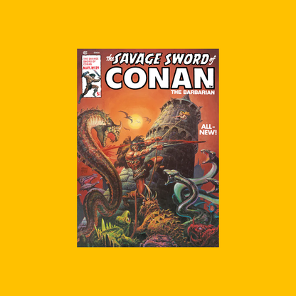 Conan - Tower of the Serpent Horde Poster on Heroic Signatures yellow background