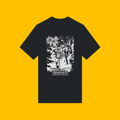 Conrad & Kirowan: Descent Into Horror Shirt on Heroic Signatures yellow background