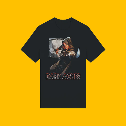 Dark Agnes: Mistress of Death T-Shirt on Heroic Signatures yellow background
