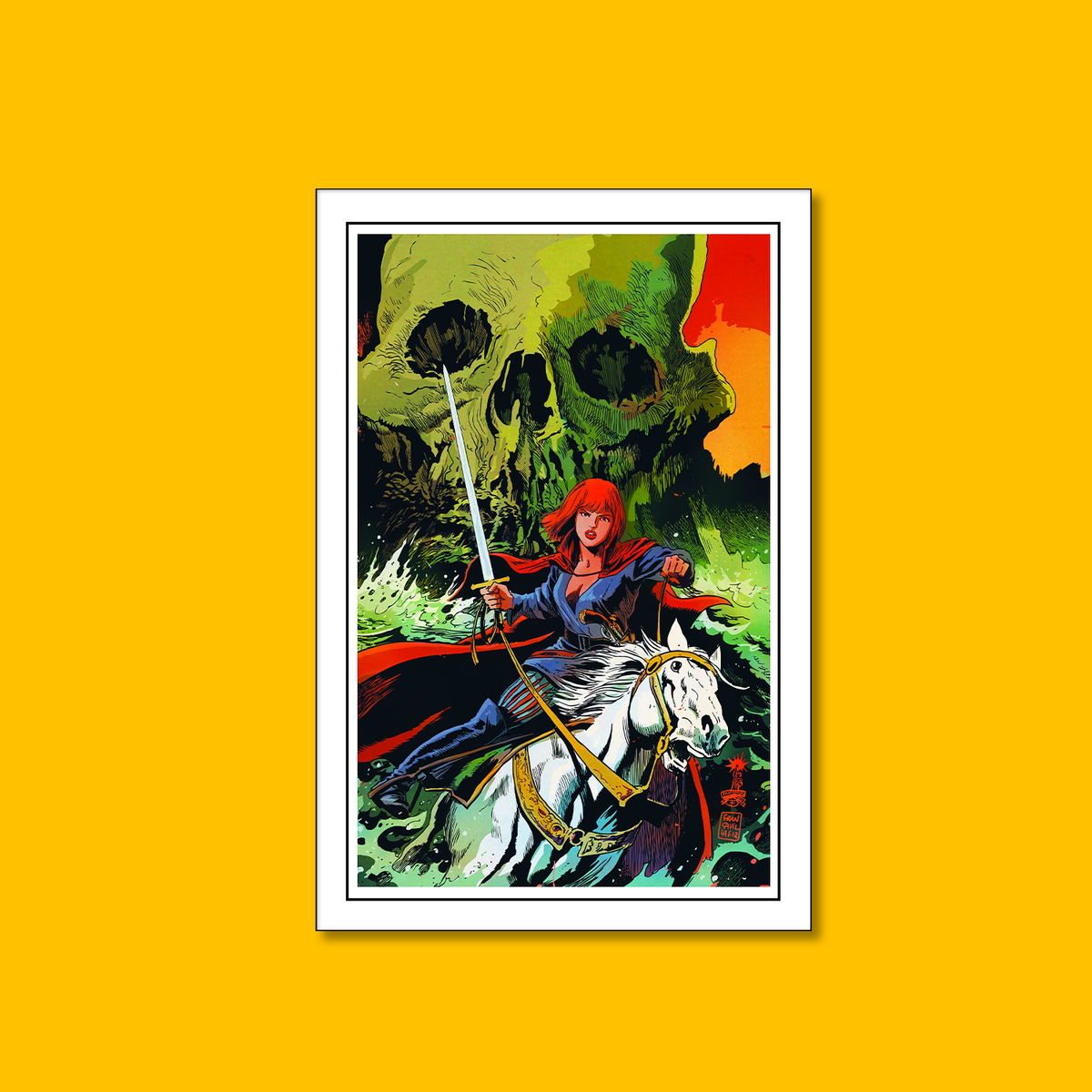 Dark Agnes: Tides of Death - Fine Art Print on Heroic Signatures yellow background
