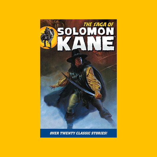 Cover of Dark Horse Saga of Solomon Kane Trade Paperback on a yellow background