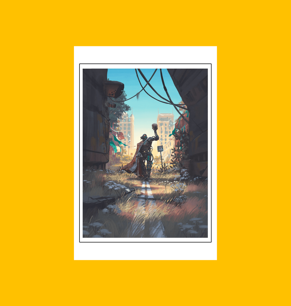 Mutant Year Zero - Elegy for the Last Machine Fine Art Print on Heroic Signatures yellow background