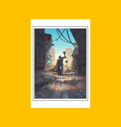 Mutant Year Zero - Elegy for the Last Machine Fine Art Print on Heroic Signatures yellow background