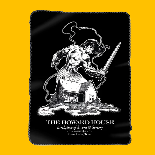 Howard House: Birthplace of Legends Premium Blanket on Heroic Signatures yellow background