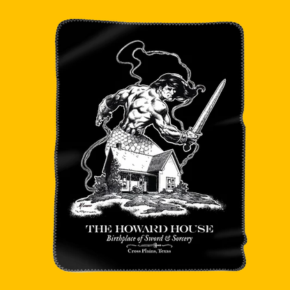 Howard House: Birthplace of Legends Premium Blanket on Heroic Signatures yellow background
