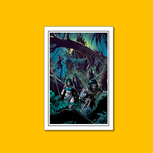 Hunters of the Black Stone - Fine Art Print on Heroic Signatures yellow background