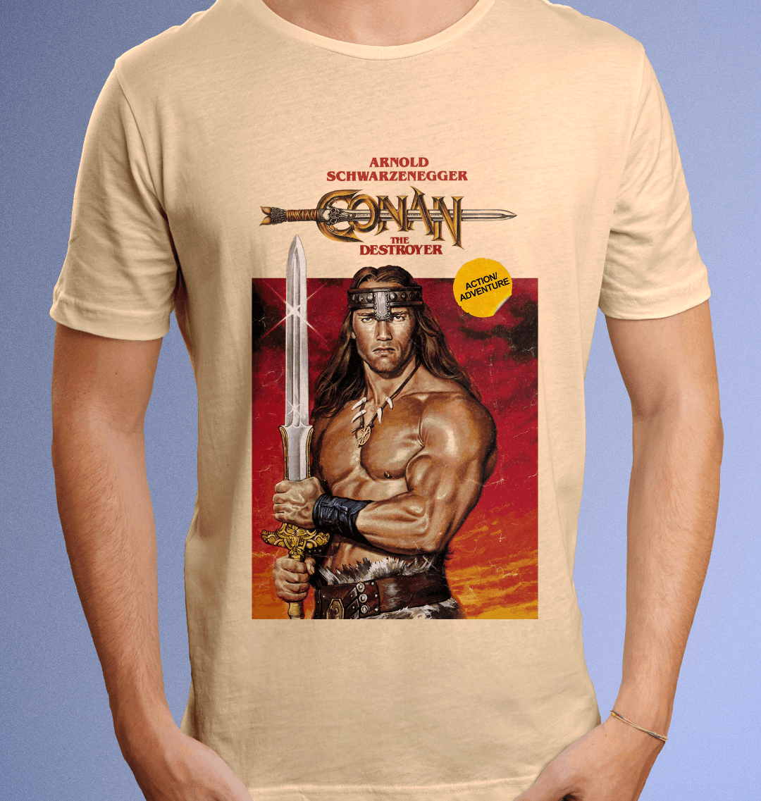 Conan The Destroyer VHS Cover T Shirt front mock up