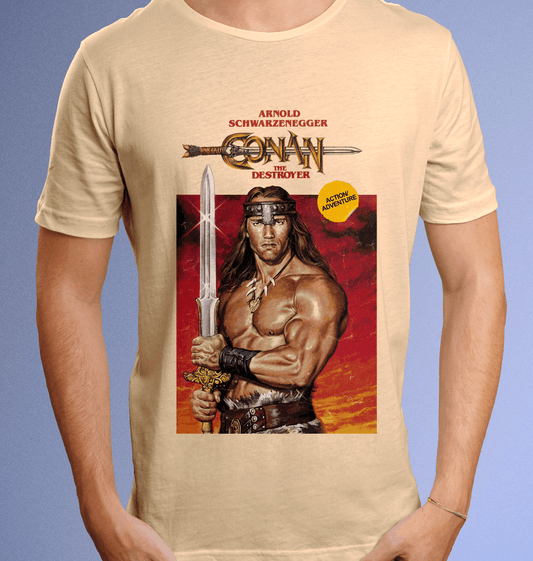 Conan The Destroyer VHS Cover T Shirt front mock up