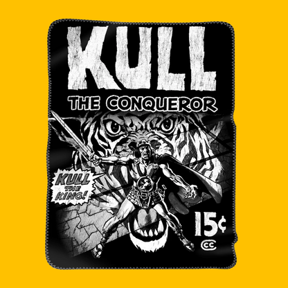 King Kull the Conqueror Premium Blanket on Heroic Signatures yellow background