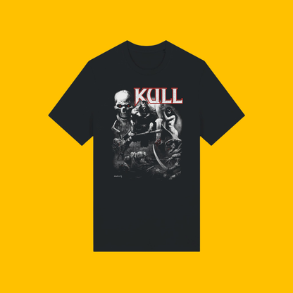 Kull: King of the Slaughter T-Shirt on Heroic Signatures yellow background