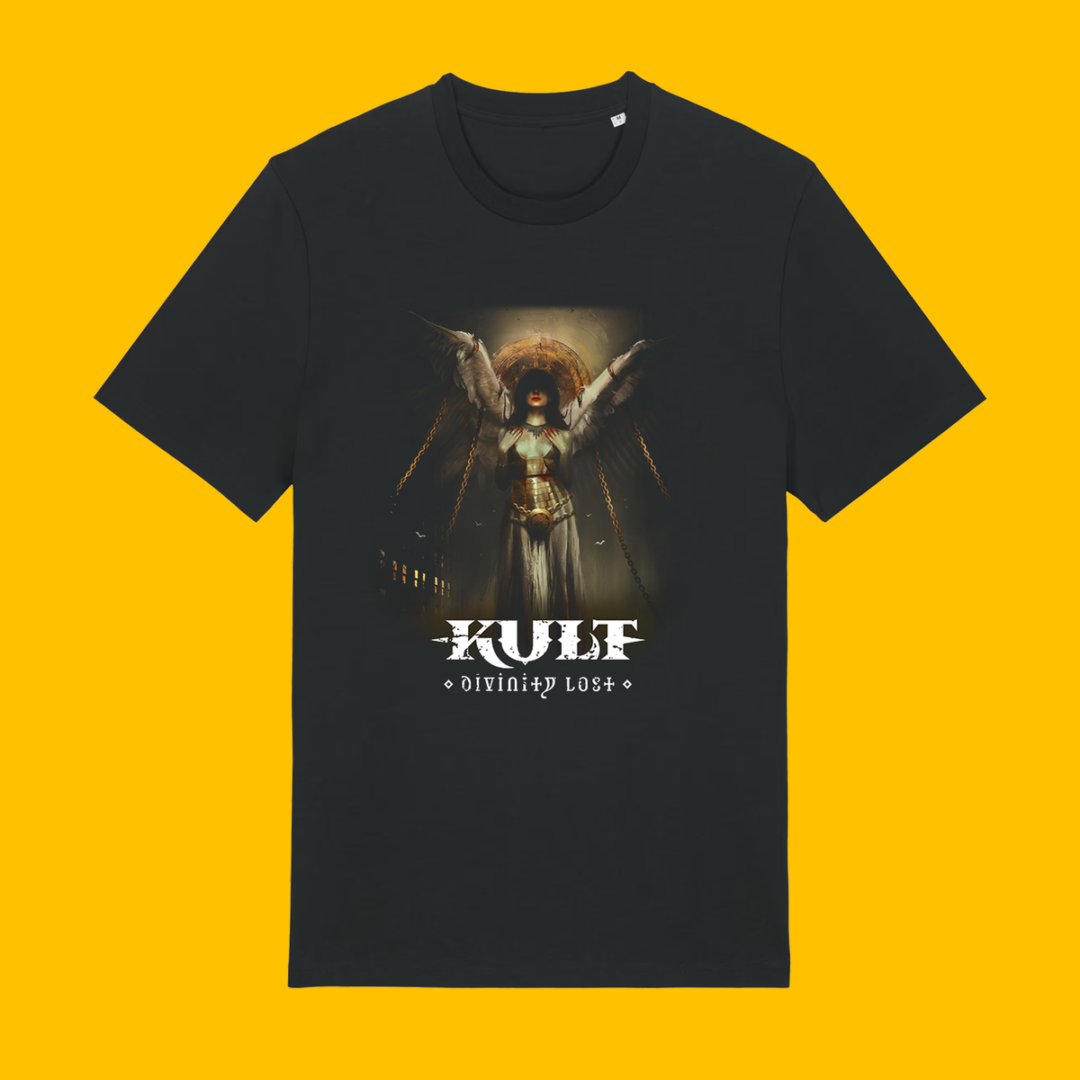 Kult: Captured Angel T-Shirt on Heroic Signatures yellow background