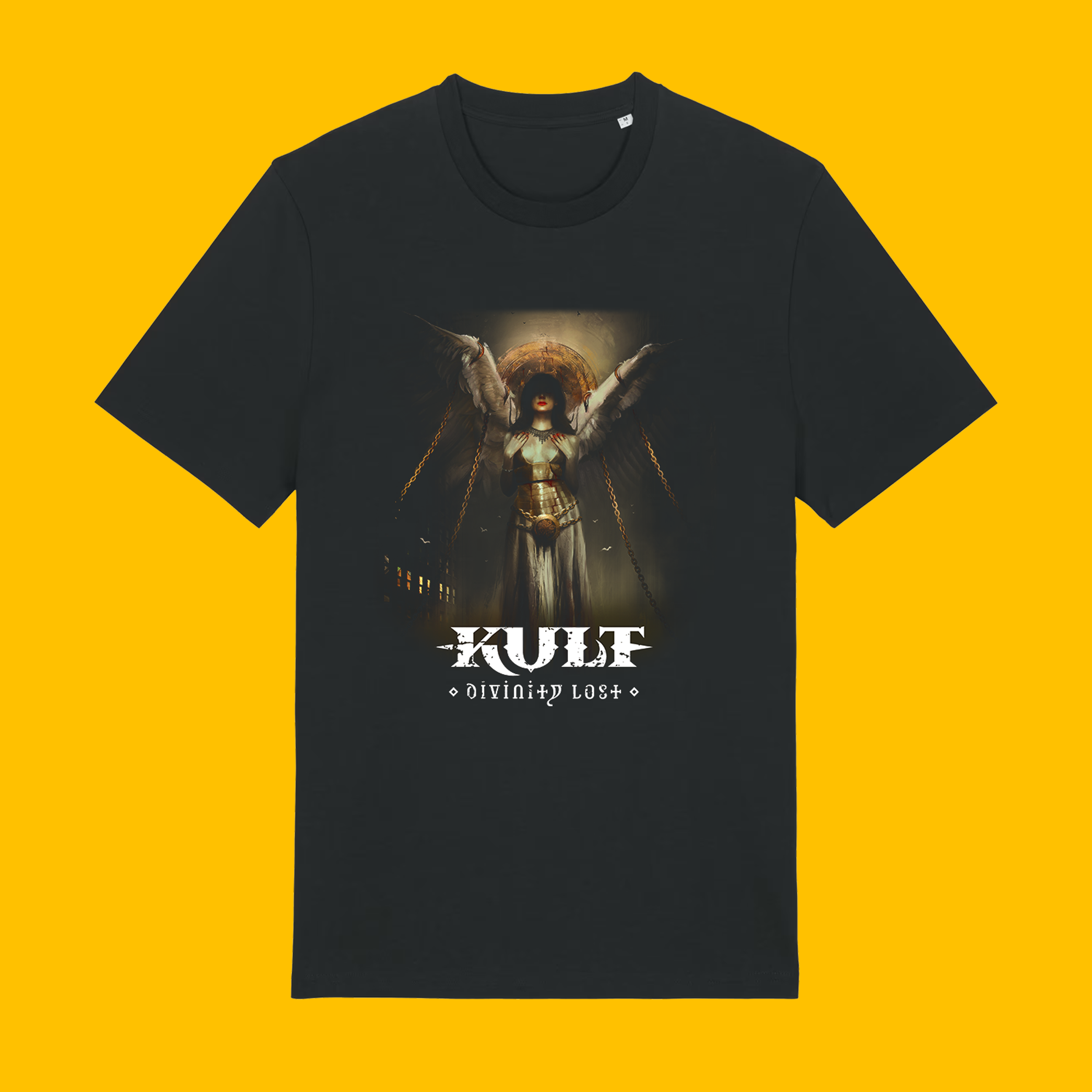 Kult: Captured Angel T-Shirt on Heroic Signatures yellow background