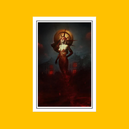 Kult: Scarlet Bride Fine Art Print on Heroic Signatures yellow background