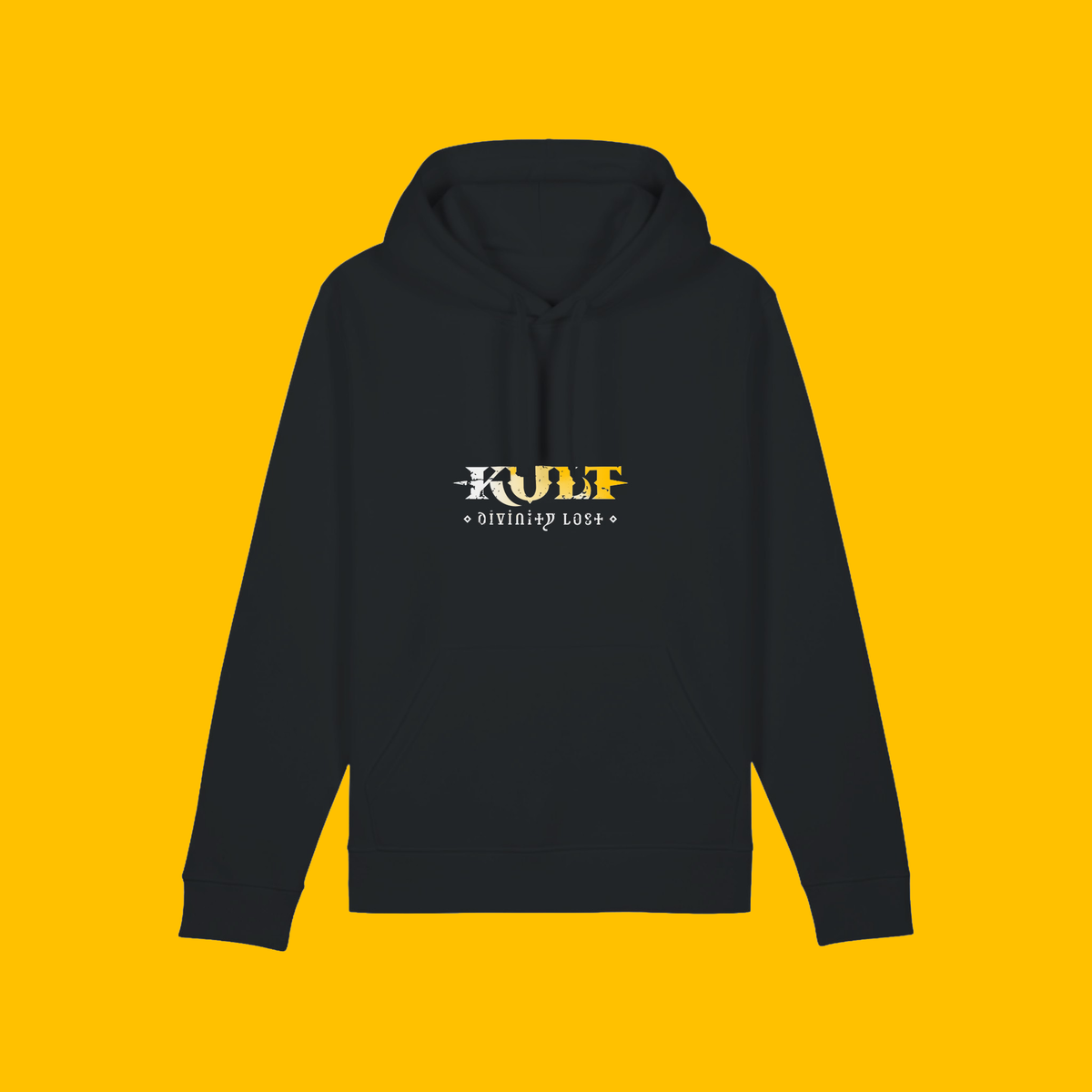 Kult: Torturous Whispers Hoodie on Heroic Signatures yellow background