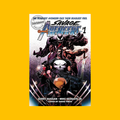 Cover of Marvel Savage Avengers Omnibus on a yellow background