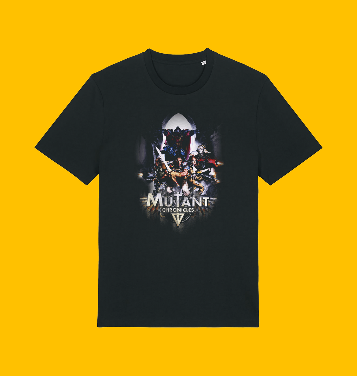 Mutant Chronicles -  Heroes of the Apocalypse T Shirt on Heroic Signatures yellow background