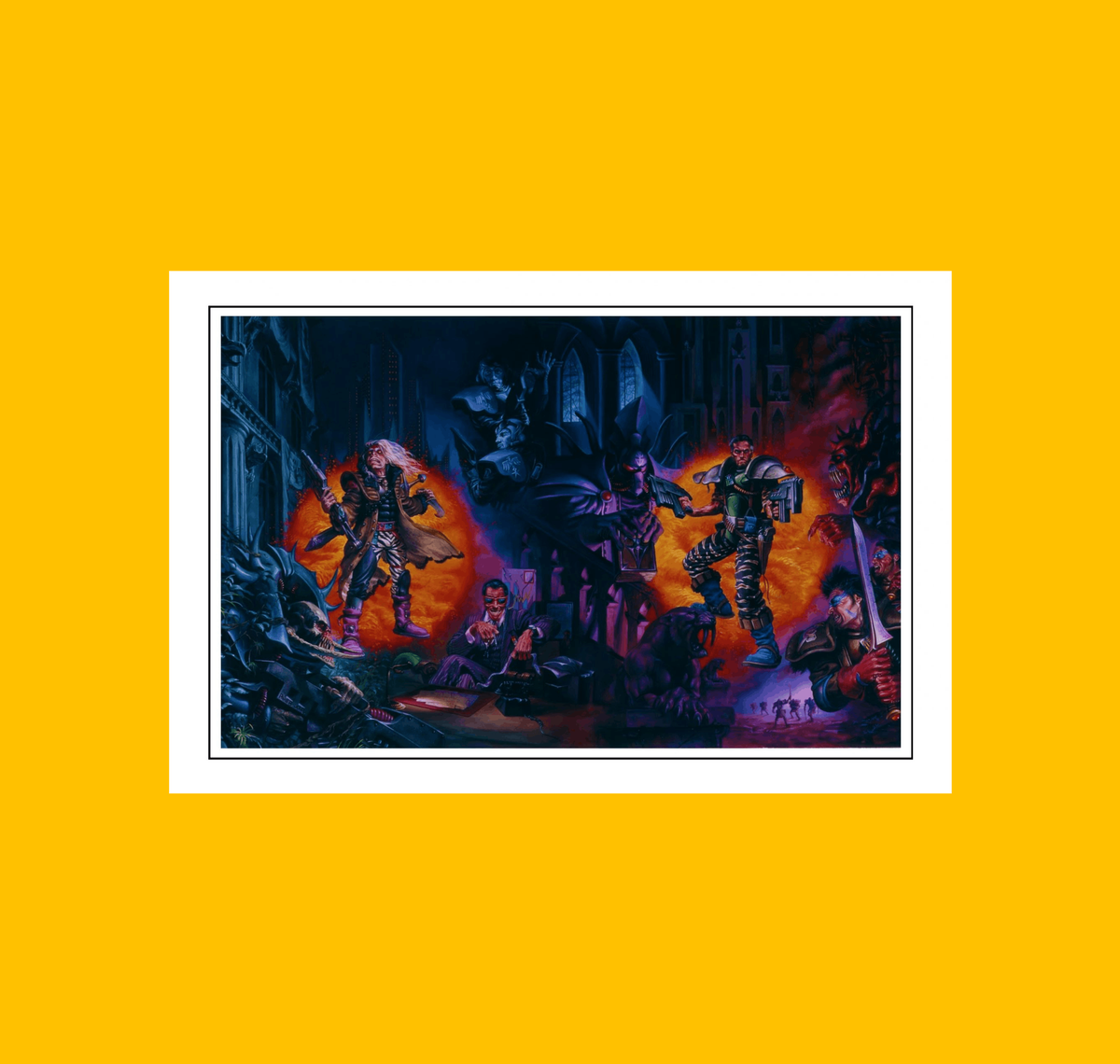 Mutant Chronicles -  Humanity and the Dark Legion Revealed Fine Art Print on Heroic Signatures yellow background